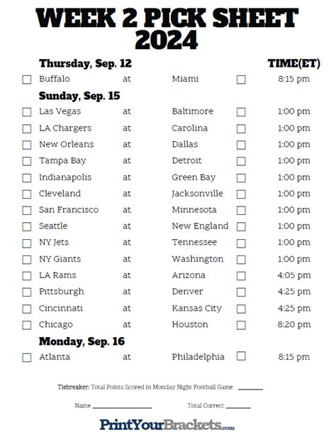 week 2 pick sheet 2024